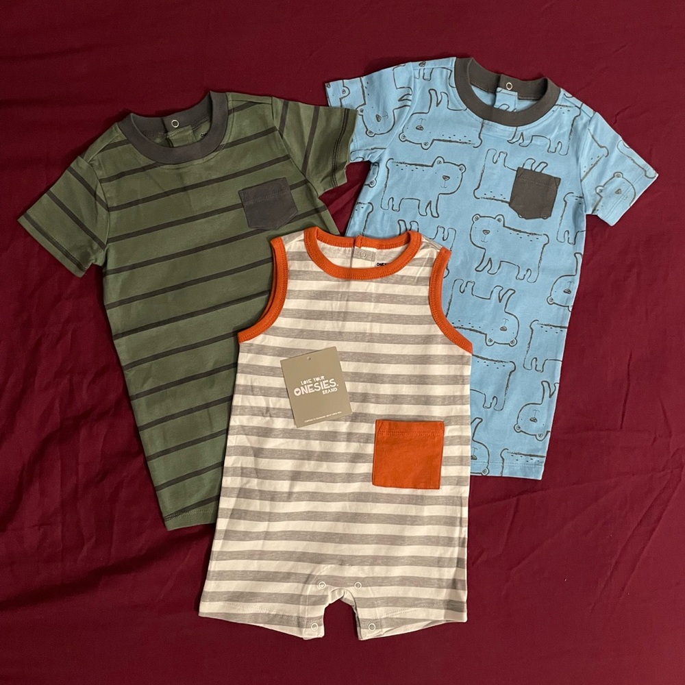 Onesies Brand baby boys 3 pack Romper